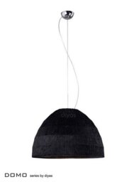 IL60011 Domo 3 Light Black Crinkle Fabric Pendant