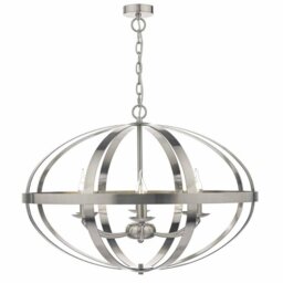 Dar SYM0646 Symbol 6 Light Ceiling Pendant Light In Satin Chrome