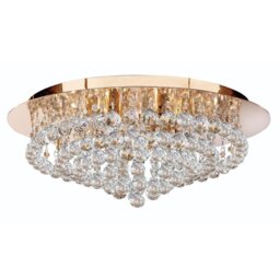 Searchlight 3408-8GO Hanna 8 Light Flush Ceiling Crystal Light