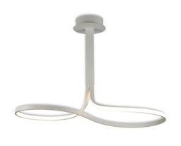 M6003 Nur LED Tall Loop Semi Flush Dimmable Ceiling Light In White