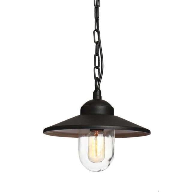 Elstead KLAMPENBORG8BK Klampenborg 1 Light Outdoor Chain Lantern In Black