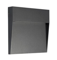Mantra Fusion M7015 Baker 1 Light Outdoor Small Square 6 Watt, 266 Lumen Wall Light In Anthracite