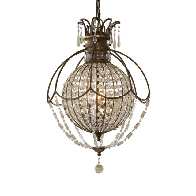 FE-BELLINI3 Bellini 3 Light Bronze & Crystal Chandelier