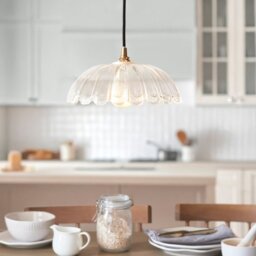 Endon 120750 Eltham Ceiling Pendant Light With Black Braided Cable And Carnation Glass Shade