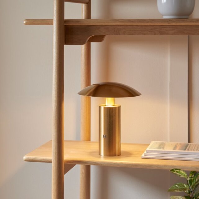Endon 118935 Sunset Rechargeable Table Lamp In Brushed Gold Finish