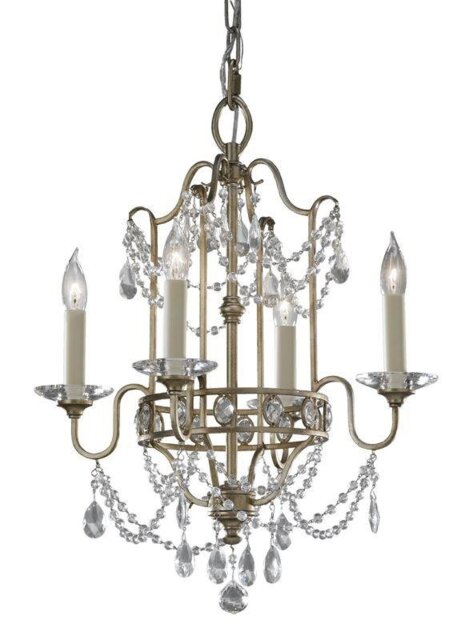 FE/GIANNA4 Gianna 4 Light Gilded Silver & Crystal Chandelier