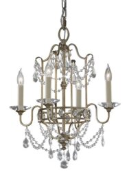 FE/GIANNA4 Gianna 4 Light Gilded Silver & Crystal Chandelier