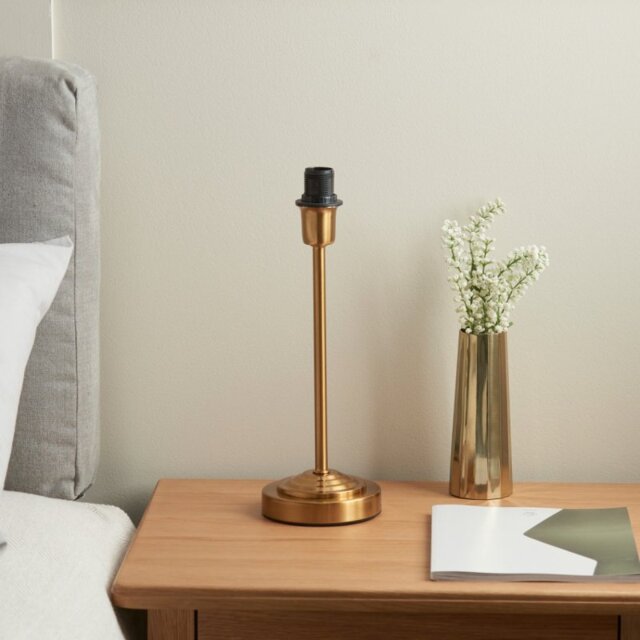 Endon 118533 Rise Table Lamp Base Only In Vintage Brass Finish