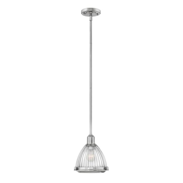Quintiesse QN-ELROY-PN Elroy Vintage Ceiling Pendant Light In Polished Nickel Finish