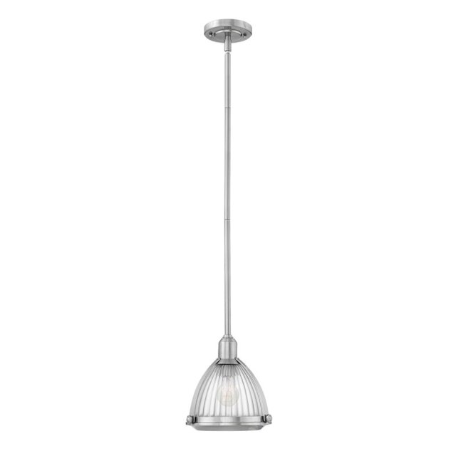 Quintiesse QN-ELROY-BN Elroy Vintage Ceiling Pendant Light In Brushed Nickel Finish