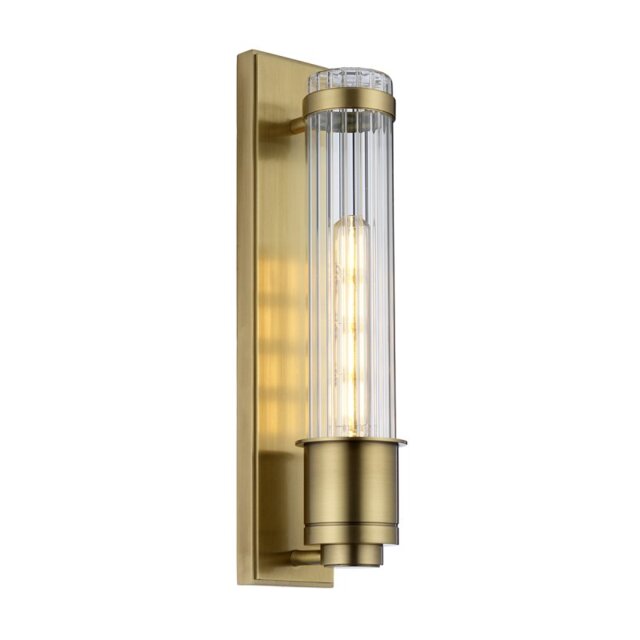 Quintiesse QN-WELLINGTON1-AB Wellington 1 Light Wall Light In Aged Brass IP44
