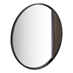 Dar Wisebuys Rasmus Mirror In Mocha Veneer and Matt Black 80cm