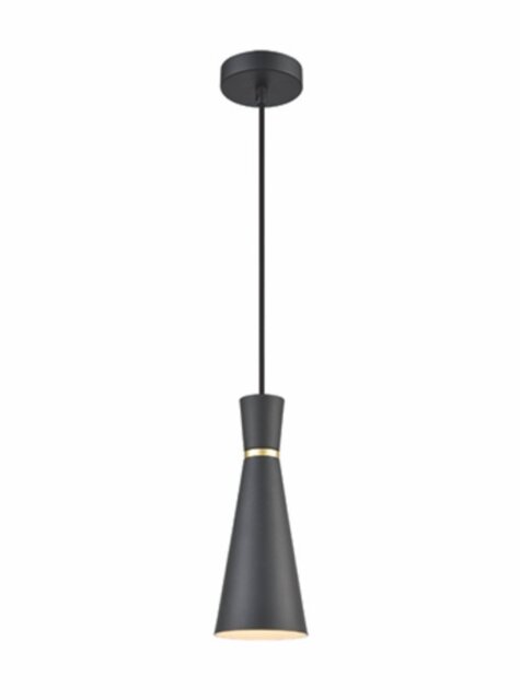 Franklite Happy PCH235 1 Light Ceiling Pendant Light In Satin Black Finish