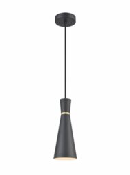 Franklite Happy PCH235 1 Light Ceiling Pendant Light In Satin Black Finish