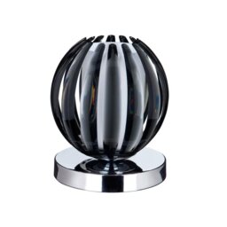 Searchlight 1811SM Chrome Finish Touch Table Lamp with Smokey Glass