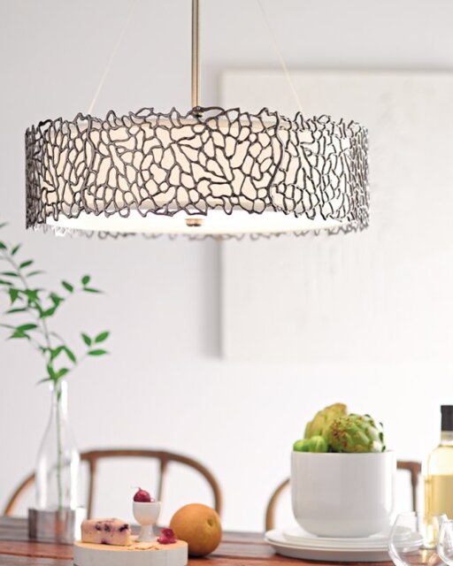 Silver Coral 3 Light Dual Mount Ceiling Pendant Light KL-SILVER-CORAL-P-A