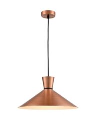 Franklite PCH217 Alexa 1 Light Large Ceiling Pendant In Satin Copper - Dia: 400mm