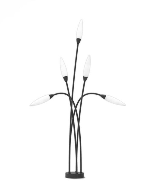 Mantra M6547 Espiga 5 Light Outdoor Floor Light In Anthracite And Opal White