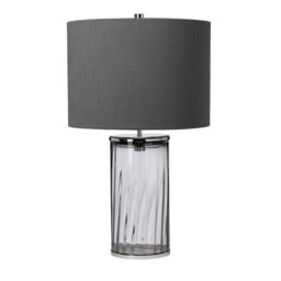 Quintiesse QN-RENO-SMOKE-PN Reno Table Lamp With Smoked Glass And Polished Nickel Finish