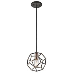 KL/ROCKLYN/MP RS Rocklyn 1 Light Mini Pendant Ceiling Light In Raw Steel