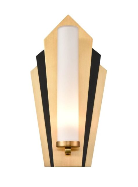 Franklite WB145 Art Deco 1 Light Wall Light In Gold And Matt Black Finish