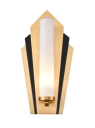 Franklite WB145 Art Deco 1 Light Wall Light In Gold And Matt Black Finish