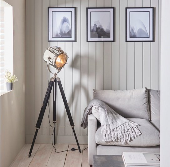 Endon EH-NAUTICAL-FL Black and Chrome Nautical Style Floor Lamp
