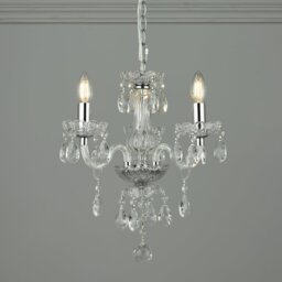 Laura Ashley Harriet 3 Light Crystal Chandelier in Polished Chrome Finish