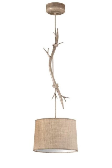 Mantra M6179 Sabina 1 Light Small Ceiling Pendant In Imitation Wood - Dia: 350mm