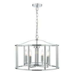 Dar Lighting Myka 4 Light Ceiling Pendant Light In Polished Chrome Finish