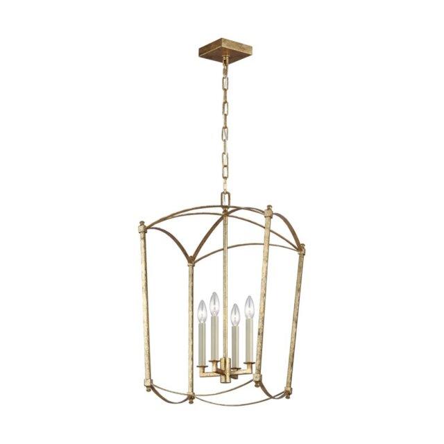 Quintiesse QN-THAYER-4P-ADB Thayer 4 Light Ceiling Pendant Light In Antique Gild Finish QN-THAYER-4P-ADB