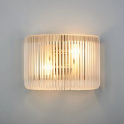 Verne 32 x 18 cm Medium Wall Light In Brass Finish With Frosted Glass