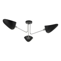 Dar Lighting SEB0322 Sebastian 3 Light Semi Flush Light In Matt Black And Polished Chrome