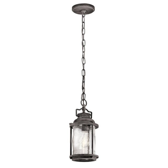 KL-ASHLANDBAY8-S Ashland Bay 1 Light Chain Lantern Ceiling Light In Weathered Zinc