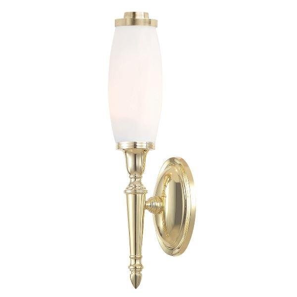 BATH/DRYDEN5 PB Dryden 1 IP44 Polished Brass Bathroom Wall Light