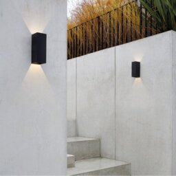 Astro 1298007 Oslo Two Light LED Outdoor Wall Light In Black - Height: 225mm