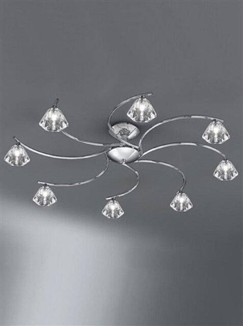 Franklite FL2162/8 Twista 3 Light Chrome Semi Flush Light