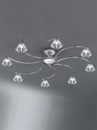 Franklite FL2162/8 Twista 3 Light Chrome Semi Flush Light