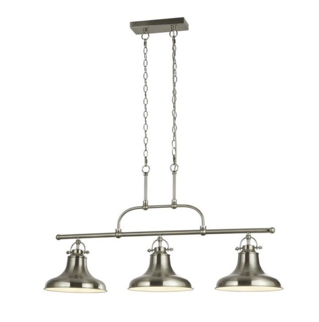 Searchlight 3193-3SS Dallas 3 Light Linear Pendant In Satin Silver