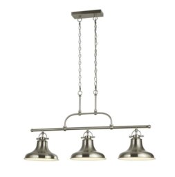 Searchlight 3193-3SS Dallas 3 Light Linear Pendant In Satin Silver