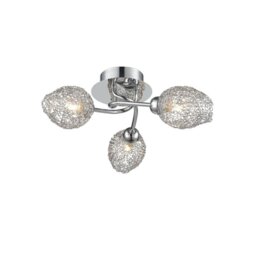 Franklite FL2404-3 Ocarina 3 Light Semi Flush Ceiling Light In Chrome