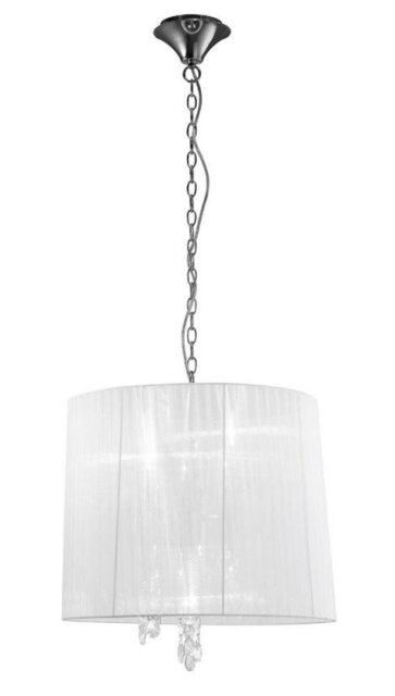 Mantra M3860 Tiffany 3+3 Light Single Pendant In Chrome With White Shade