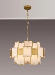 Swiss 59 cm Round Pendant Or Semi Flush With Metal And White Alabaster Glass Panels