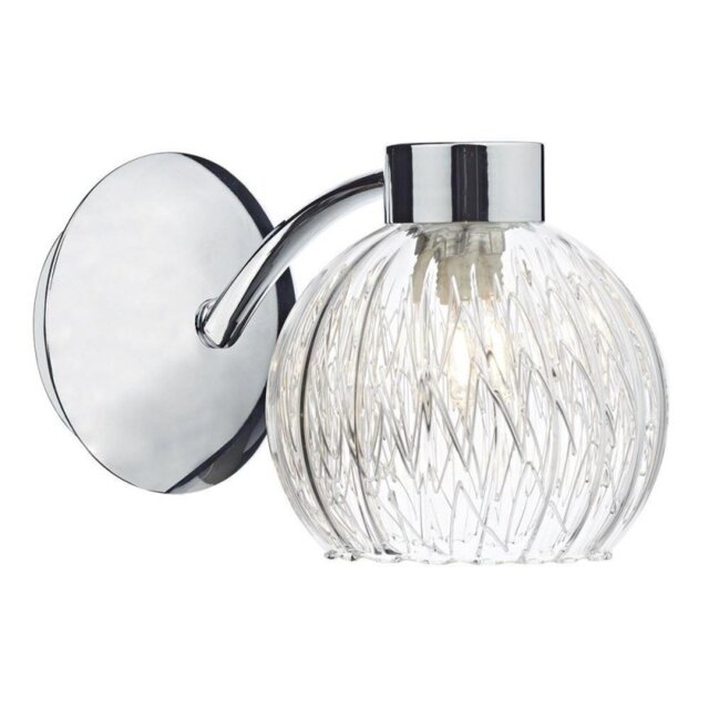Dar YAS0750 Yasmin 1 Light Wall Light In Polished Chrome