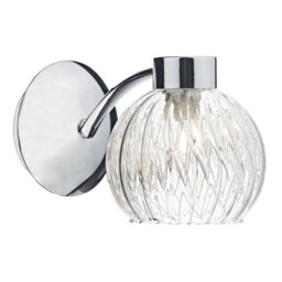 Dar YAS0750 Yasmin 1 Light Wall Light In Polished Chrome