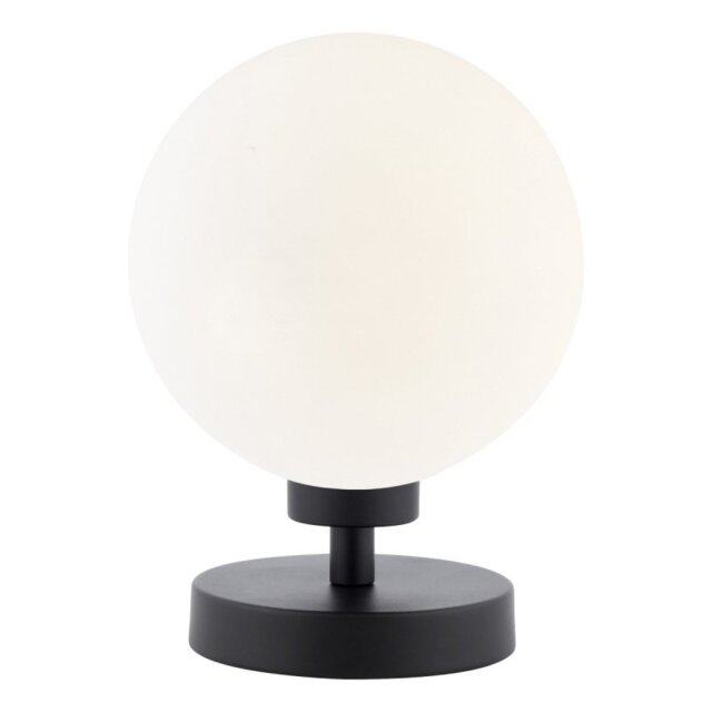 Dar Wisebuys Esben Touch Table Lamp In Matt Black And Opal Glass