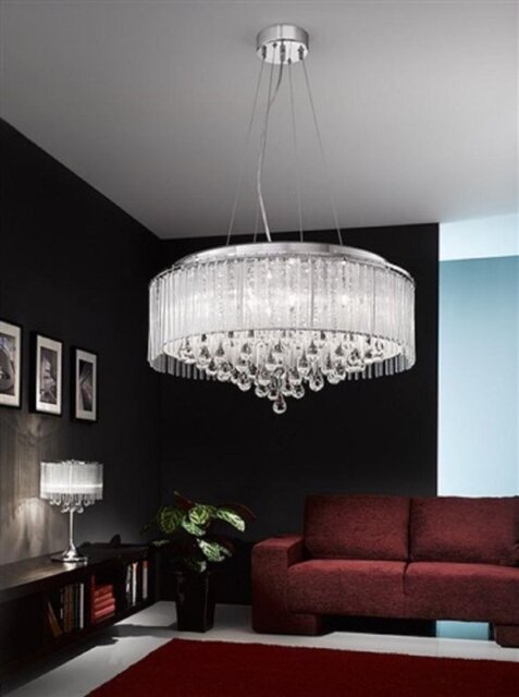 Franklite FL2161/8 Spirit 8 Light Crystal Ceiling Pendant Light
