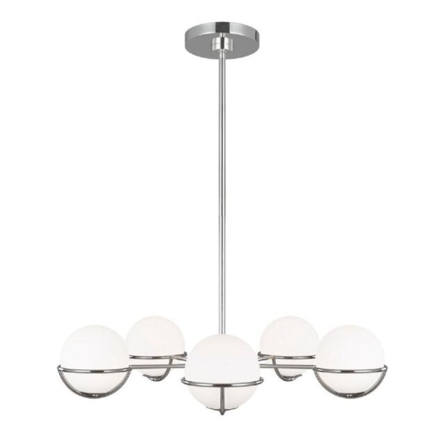 FE-APOLLO5-PN Apollo 5 Light Chandelier In Polished Nickel