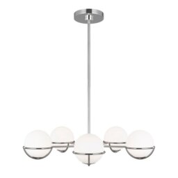 FE-APOLLO5-PN Apollo 5 Light Chandelier In Polished Nickel