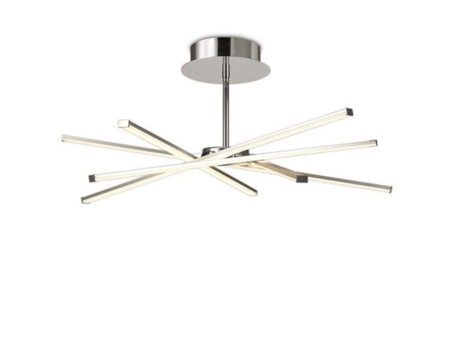 M5918 Star LED Semi Flush Ceiling Light In Silver And Chrome